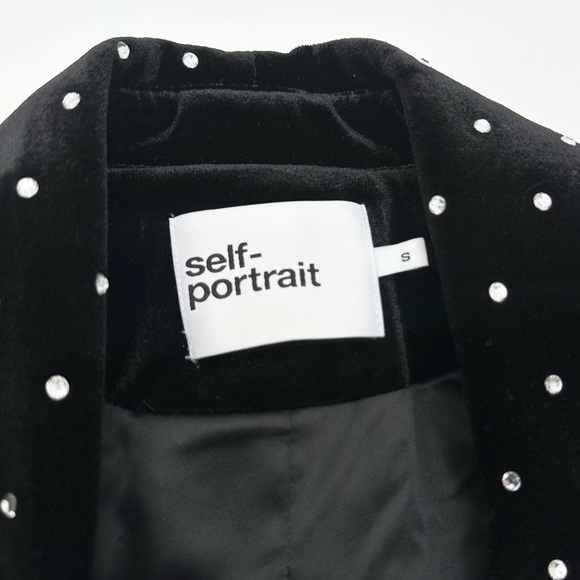 Self Portrait Velvet Diamante Jacket Black - Picture 11 of 15
